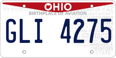 OH license plate GLI4275