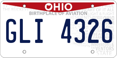 OH license plate GLI4326