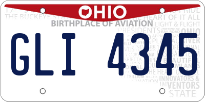 OH license plate GLI4345