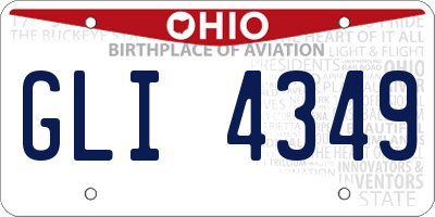 OH license plate GLI4349