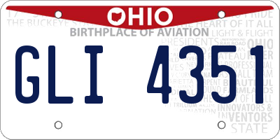 OH license plate GLI4351
