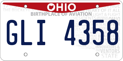 OH license plate GLI4358