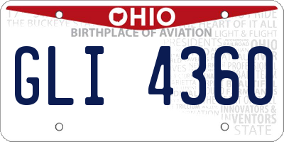 OH license plate GLI4360