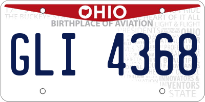 OH license plate GLI4368