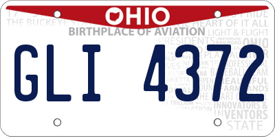 OH license plate GLI4372