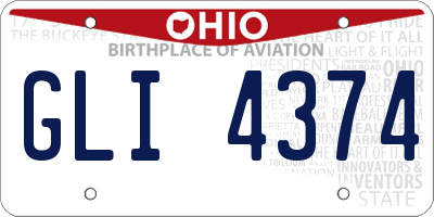 OH license plate GLI4374