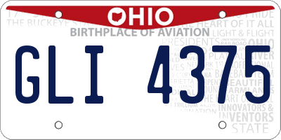 OH license plate GLI4375