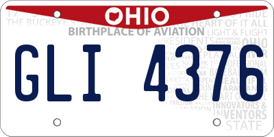 OH license plate GLI4376