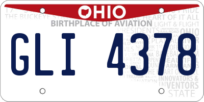 OH license plate GLI4378