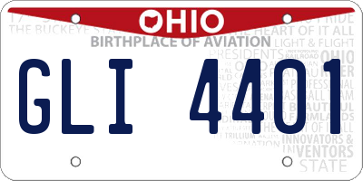 OH license plate GLI4401