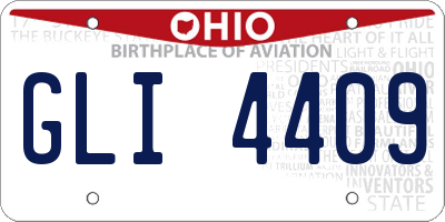 OH license plate GLI4409