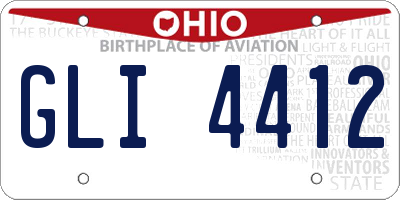 OH license plate GLI4412