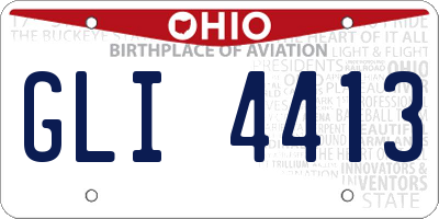 OH license plate GLI4413