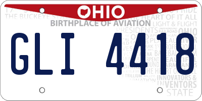 OH license plate GLI4418