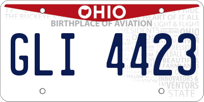 OH license plate GLI4423
