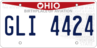 OH license plate GLI4424