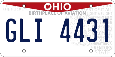 OH license plate GLI4431