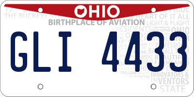 OH license plate GLI4433