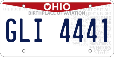 OH license plate GLI4441