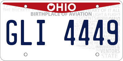 OH license plate GLI4449