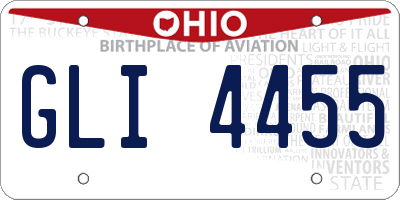 OH license plate GLI4455