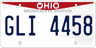 OH license plate GLI4458