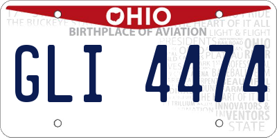 OH license plate GLI4474