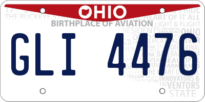 OH license plate GLI4476