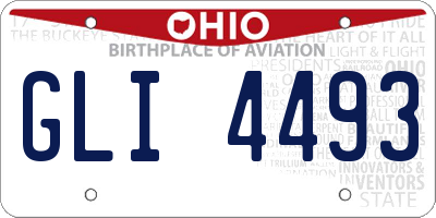 OH license plate GLI4493