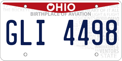 OH license plate GLI4498