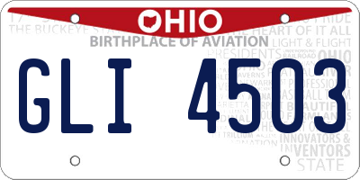 OH license plate GLI4503