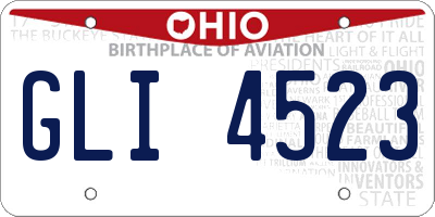 OH license plate GLI4523