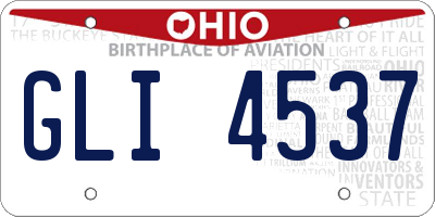 OH license plate GLI4537