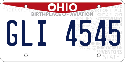 OH license plate GLI4545