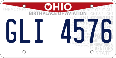 OH license plate GLI4576