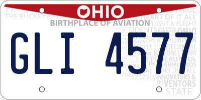 OH license plate GLI4577