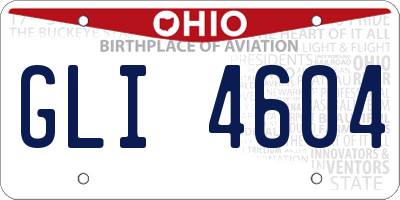 OH license plate GLI4604