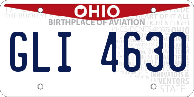 OH license plate GLI4630