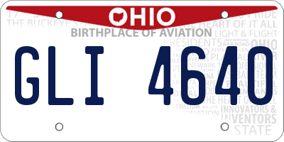 OH license plate GLI4640