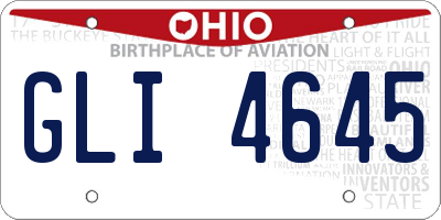 OH license plate GLI4645