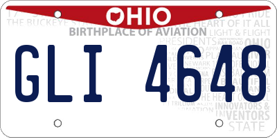 OH license plate GLI4648