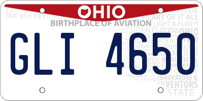 OH license plate GLI4650