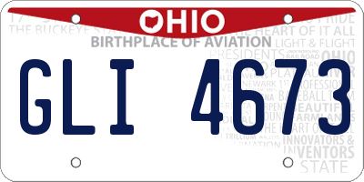 OH license plate GLI4673