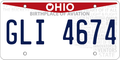 OH license plate GLI4674