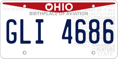 OH license plate GLI4686