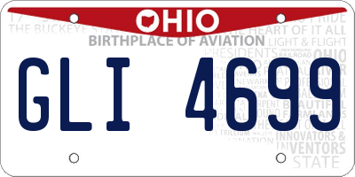 OH license plate GLI4699