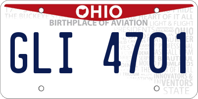 OH license plate GLI4701