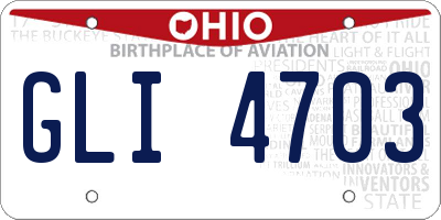 OH license plate GLI4703