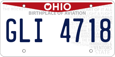 OH license plate GLI4718