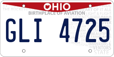 OH license plate GLI4725